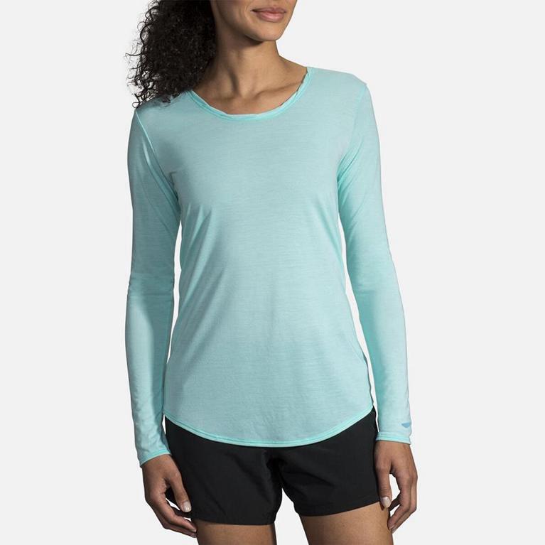 Brooks Women's Distance Long Sleeve Running Shirt - Blue (RAMF17956)